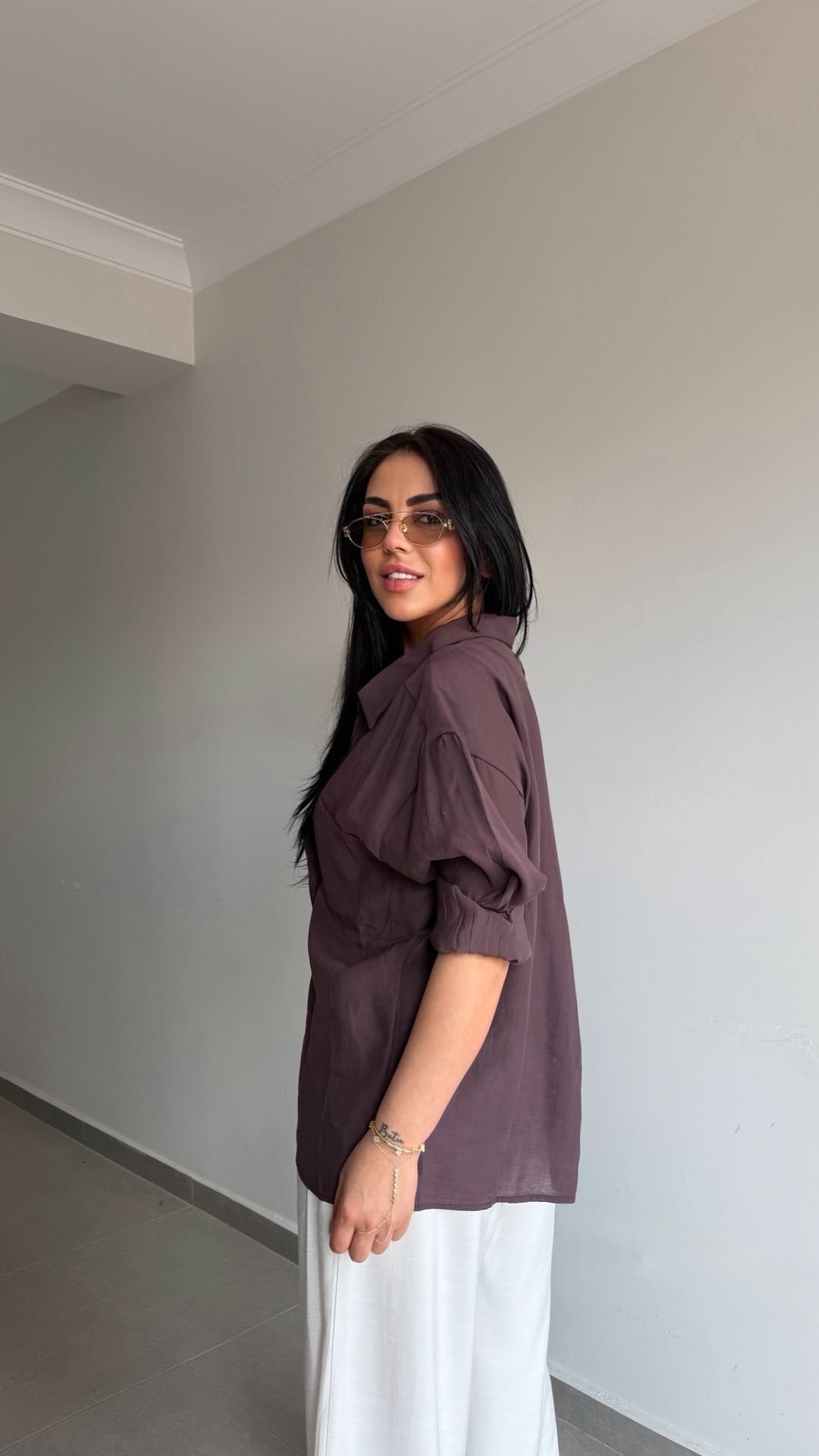 OVERSİZE DÜŞÜK OMUZ GÖMLEK — görsel 44
