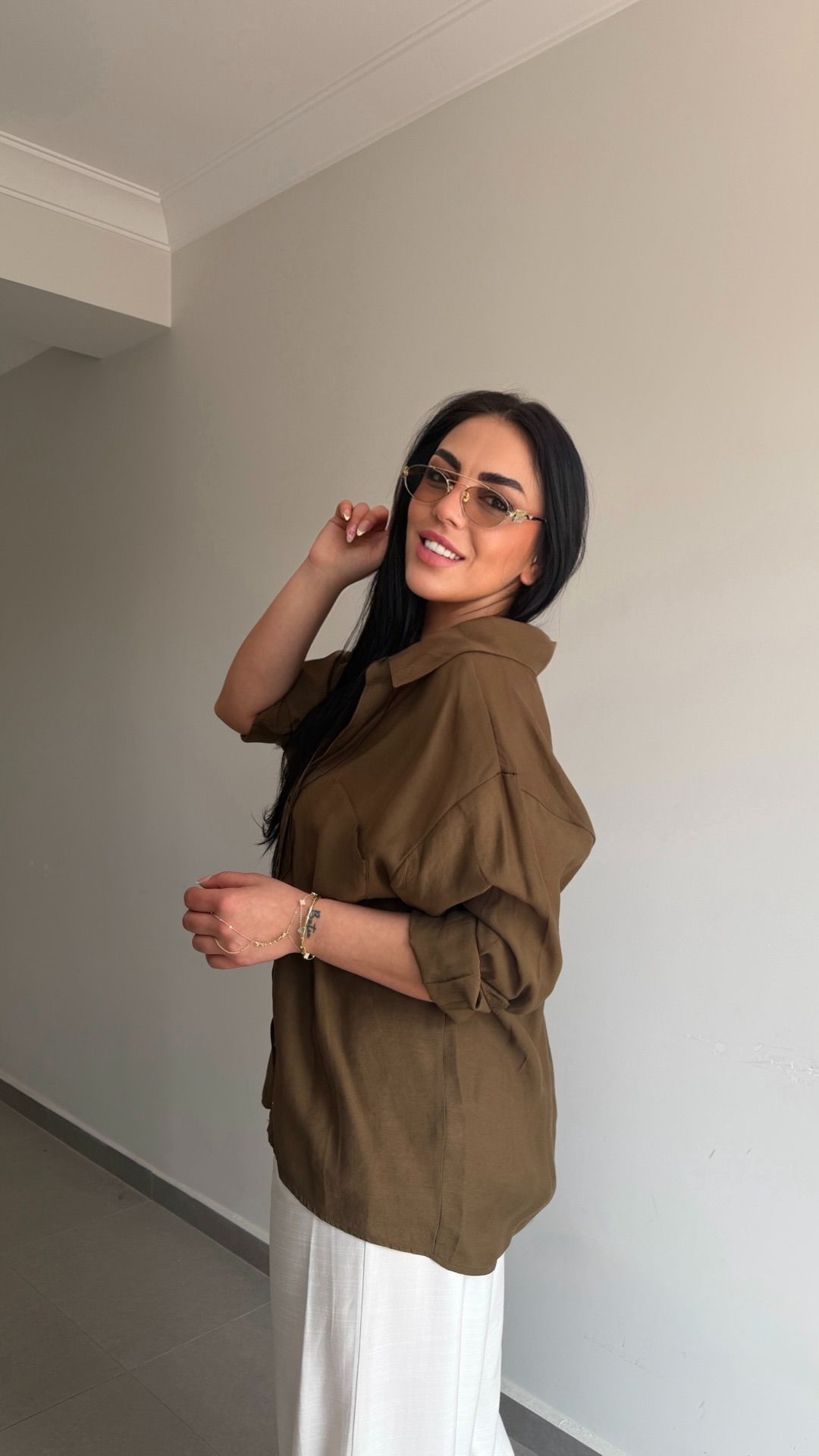 OVERSİZE DÜŞÜK OMUZ GÖMLEK — görsel 20