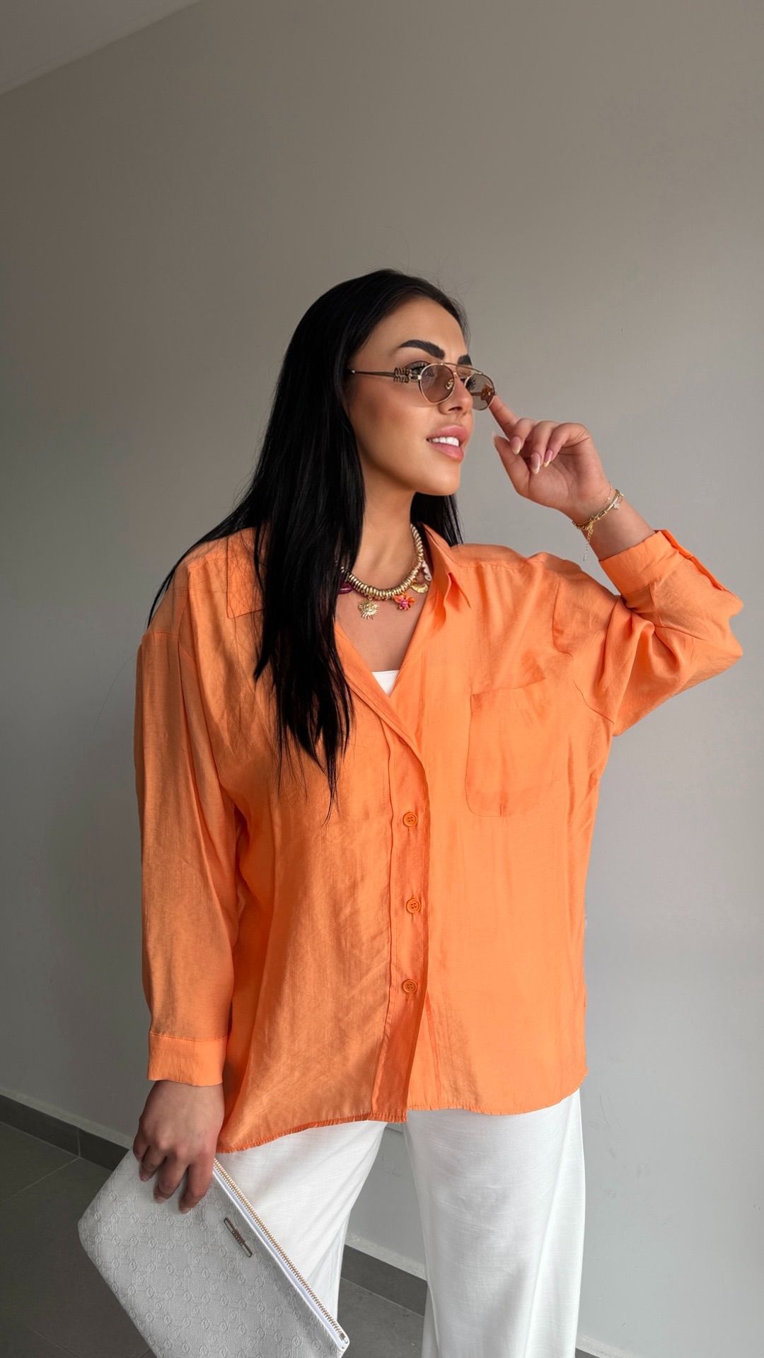 OVERSİZE DÜŞÜK OMUZ GÖMLEK — görsel 6