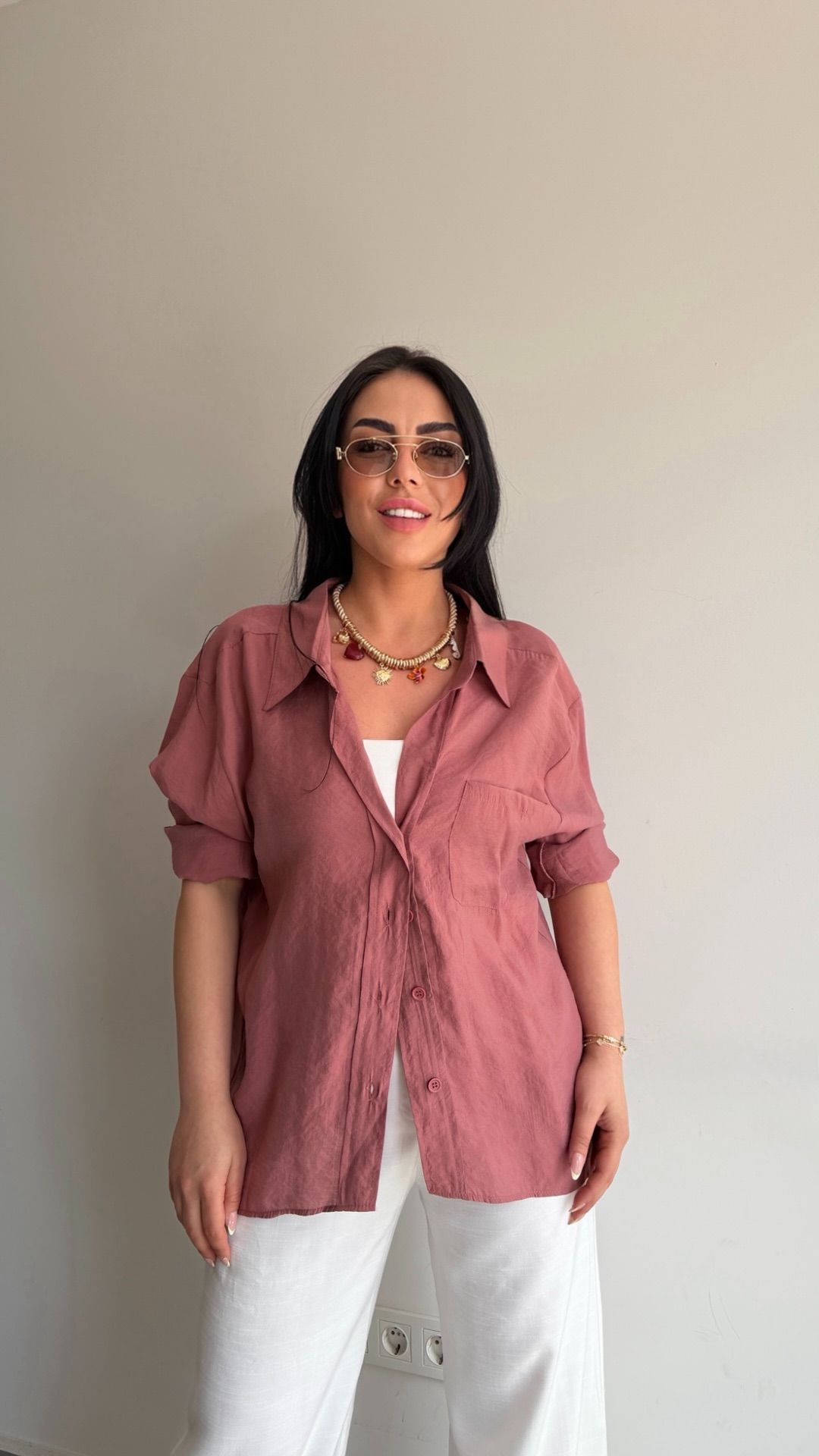OVERSİZE DÜŞÜK OMUZ GÖMLEK — görsel 15