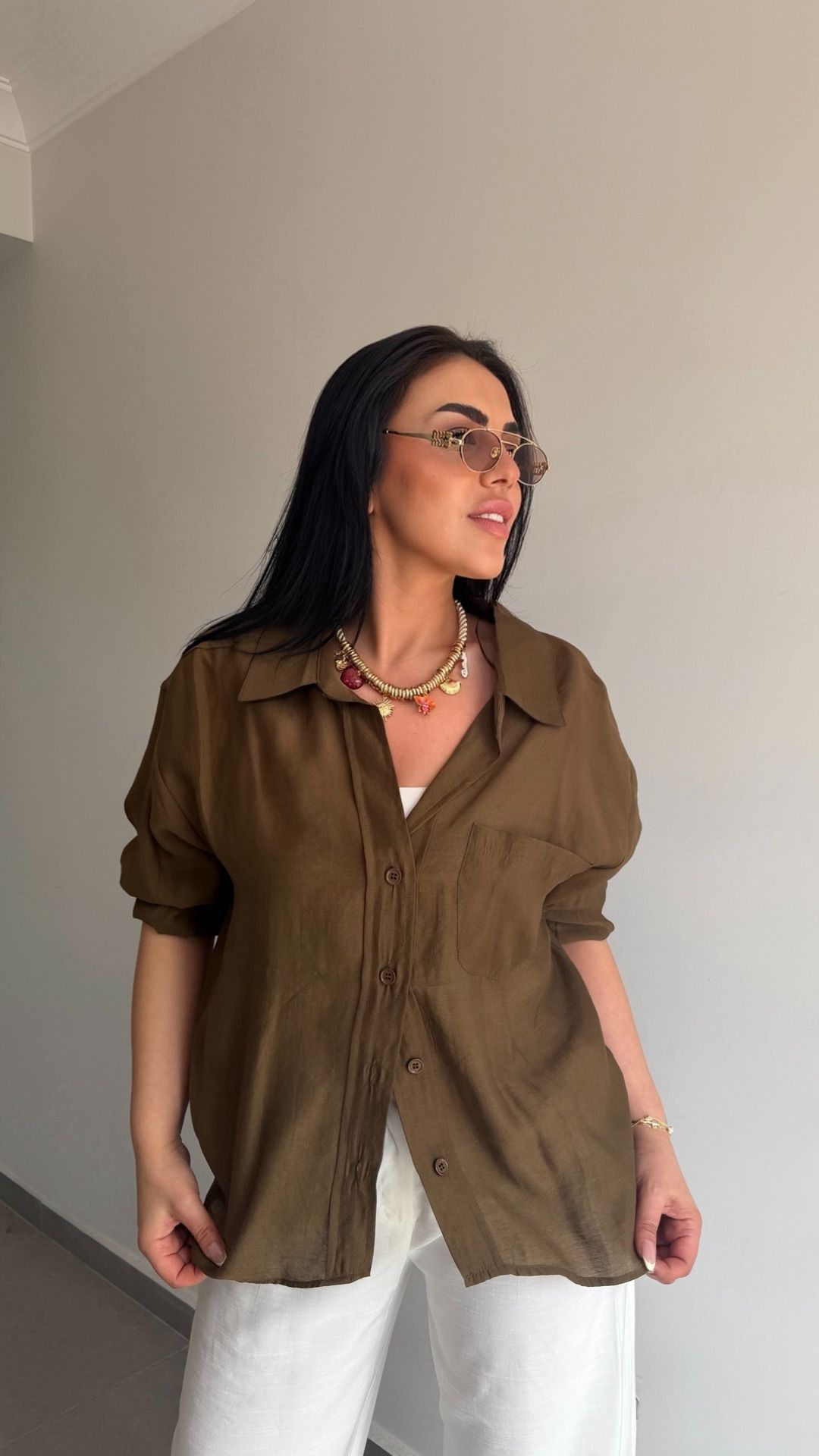 OVERSİZE DÜŞÜK OMUZ GÖMLEK — görsel 19