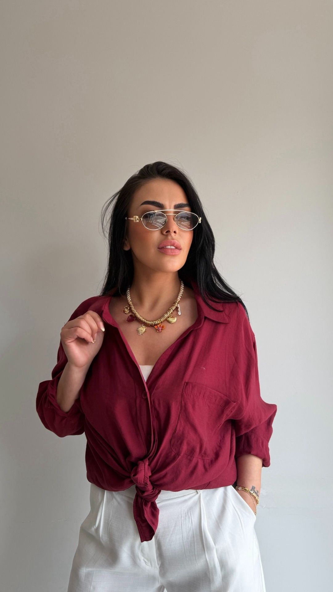 OVERSİZE DÜŞÜK OMUZ GÖMLEK — görsel 26