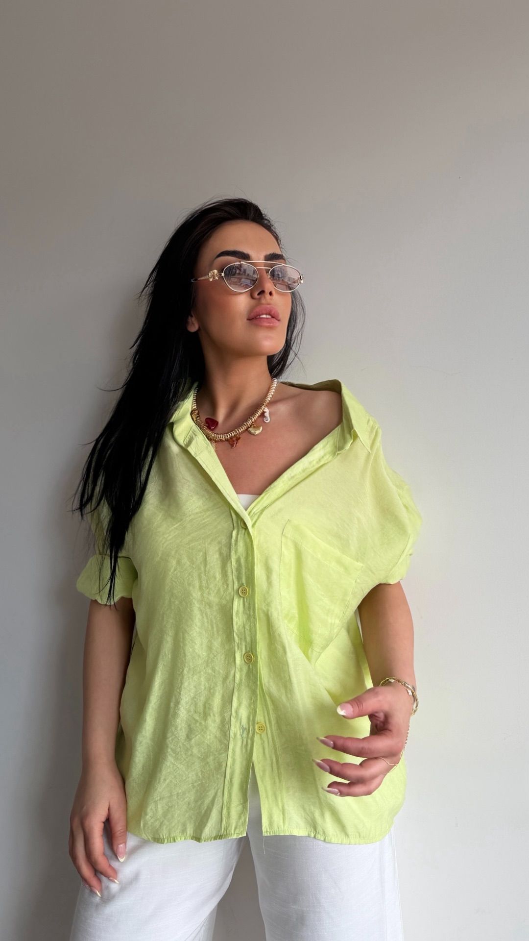 OVERSİZE DÜŞÜK OMUZ GÖMLEK — görsel 50