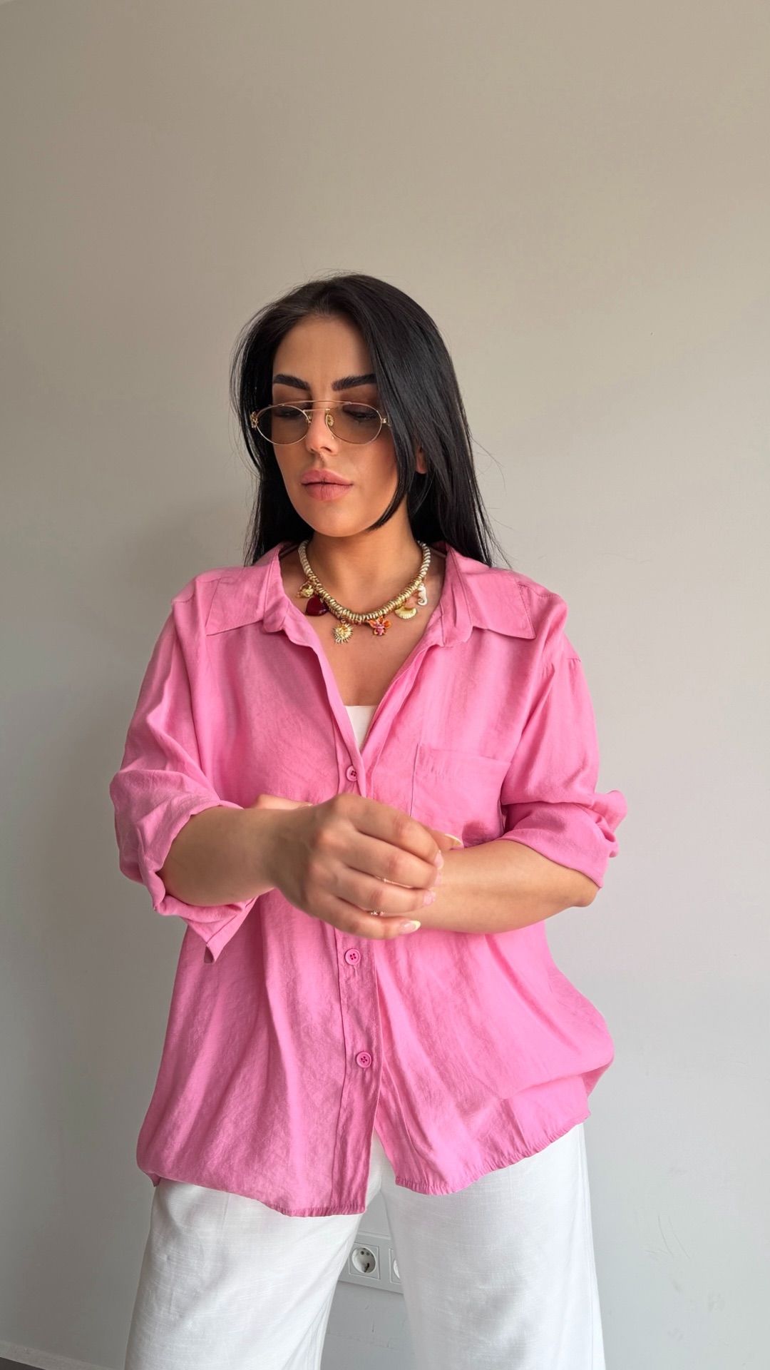 OVERSİZE DÜŞÜK OMUZ GÖMLEK — görsel 38