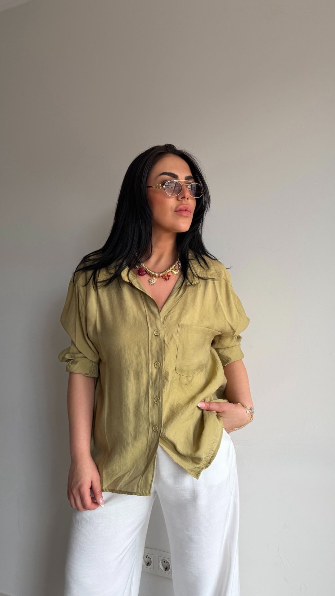 OVERSİZE DÜŞÜK OMUZ GÖMLEK — görsel 46