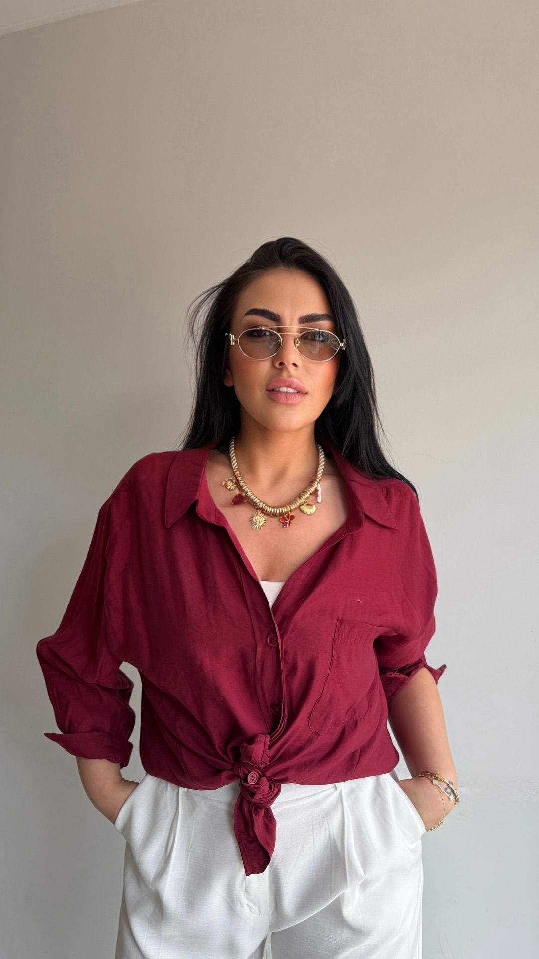 OVERSİZE DÜŞÜK OMUZ GÖMLEK — görsel 23