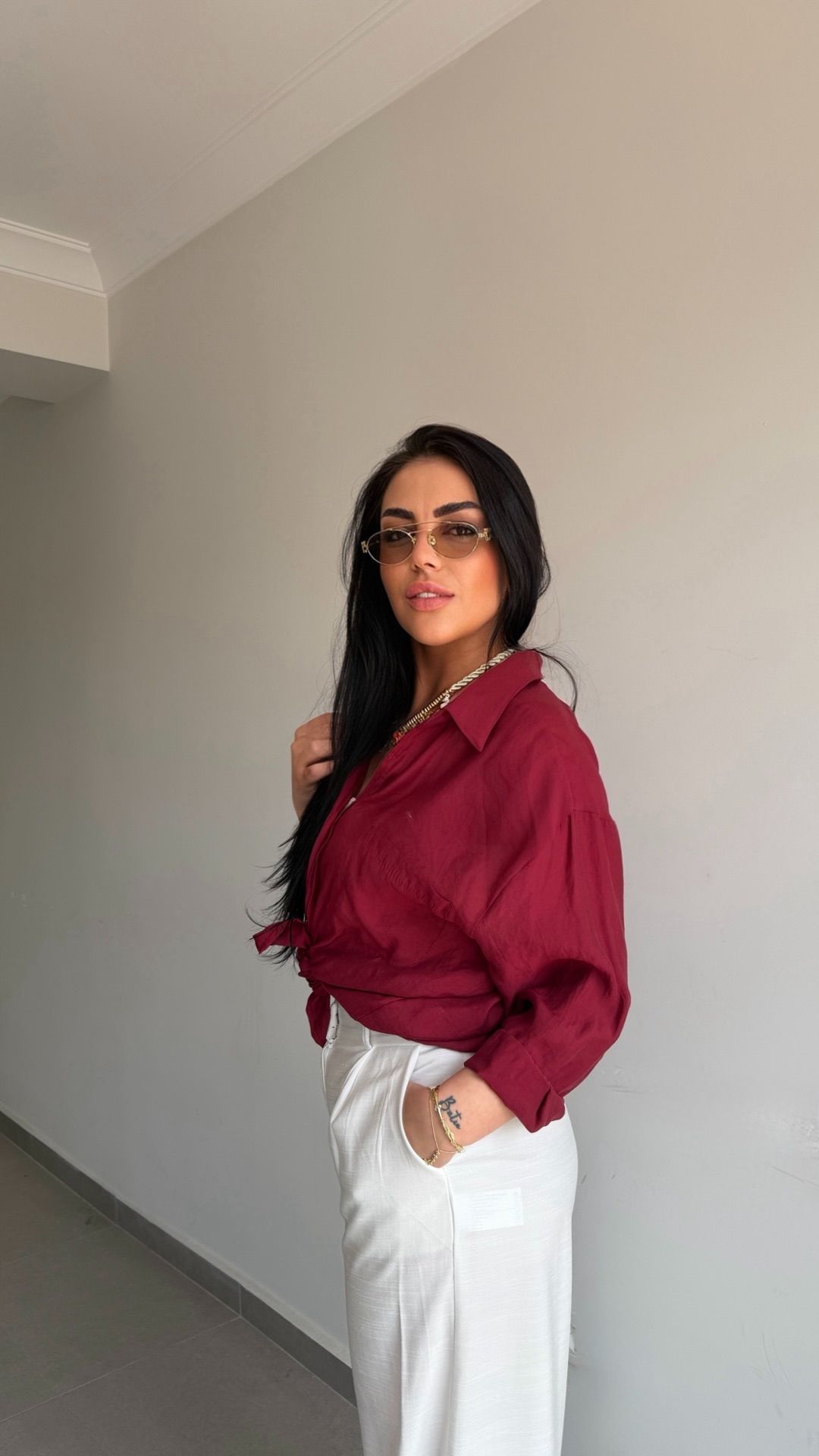 OVERSİZE DÜŞÜK OMUZ GÖMLEK — görsel 25