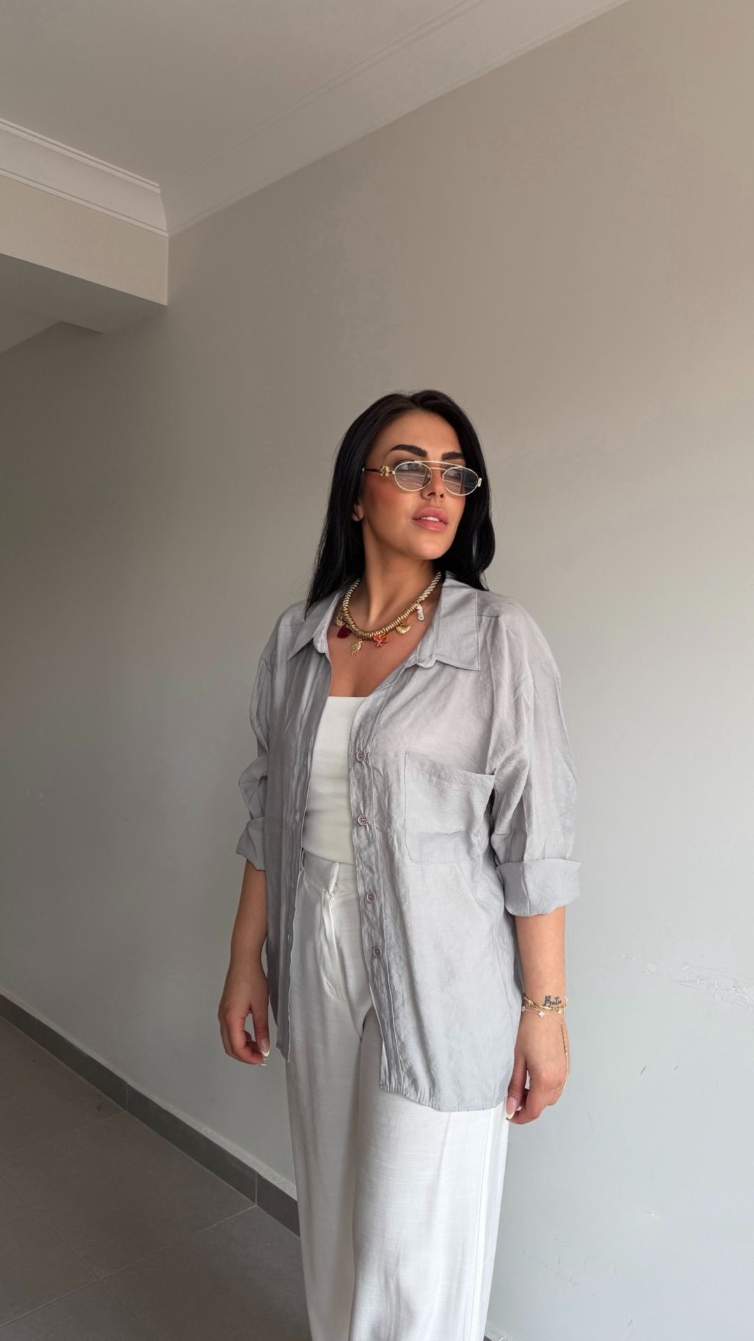 OVERSİZE DÜŞÜK OMUZ GÖMLEK — görsel 35