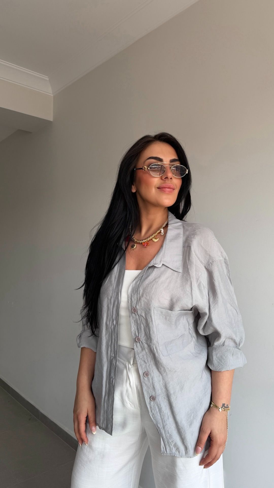 OVERSİZE DÜŞÜK OMUZ GÖMLEK — görsel 37
