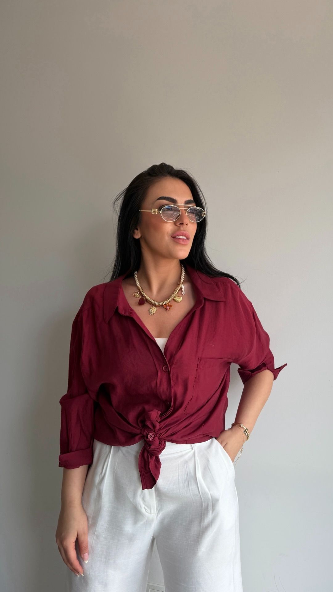 OVERSİZE DÜŞÜK OMUZ GÖMLEK — görsel 22