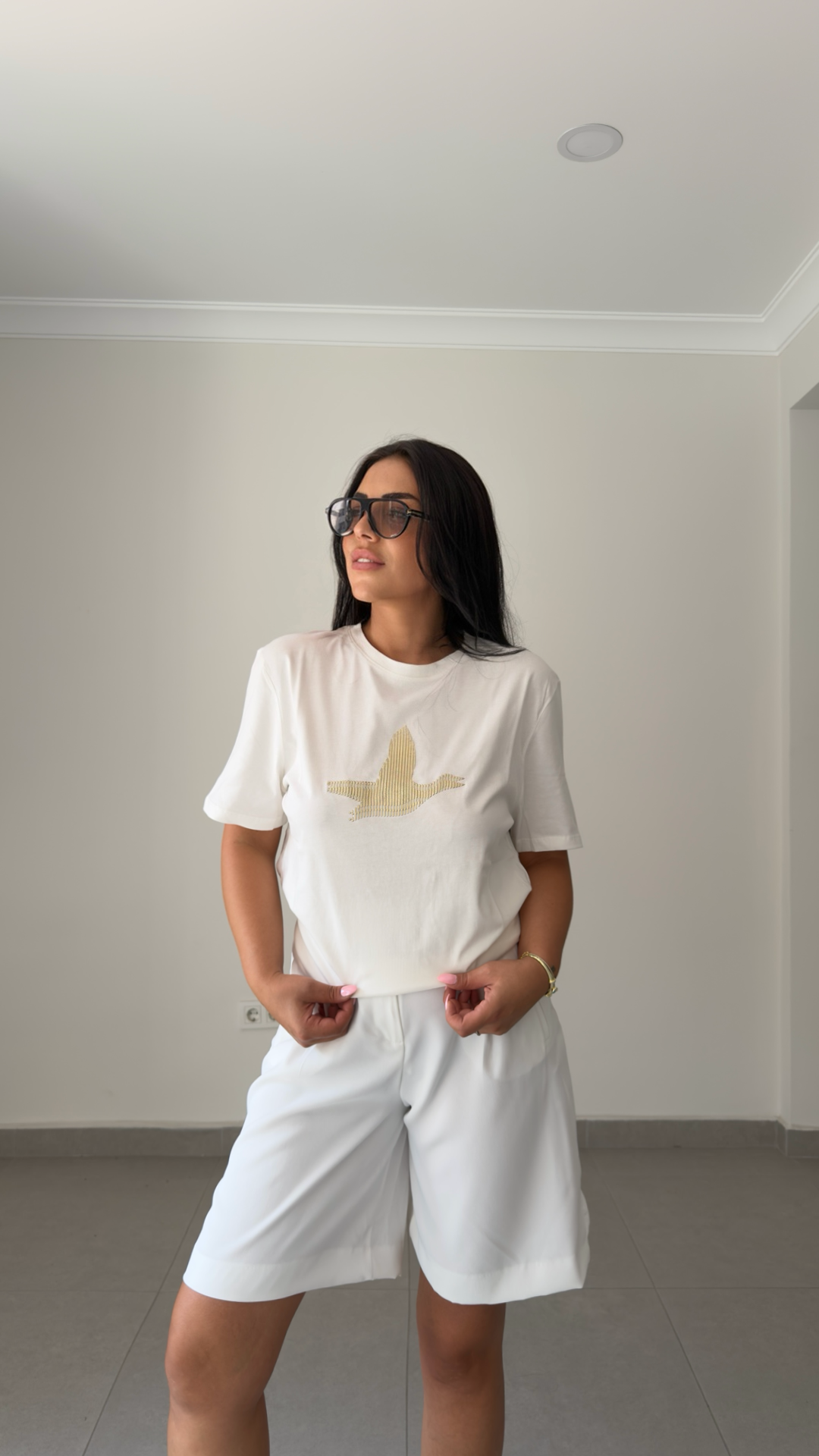 BİSİKET YAKA GOLD TOUCH T-SHIRT — görsel 4
