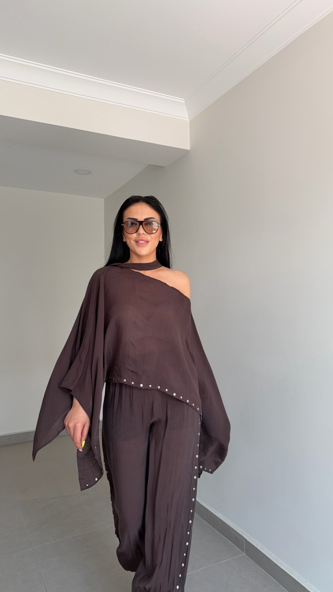 ZIMBA DETAY ASİMETRİK KESİM BLUZ TAKIM — görsel 7