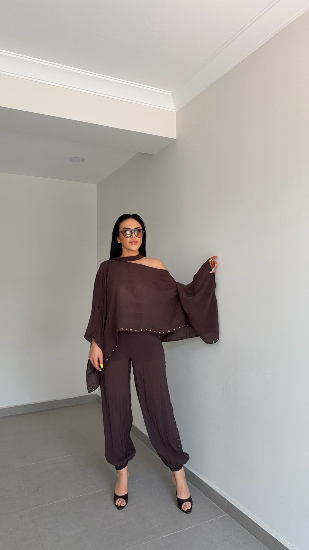 ZIMBA DETAY ASİMETRİK KESİM BLUZ TAKIM