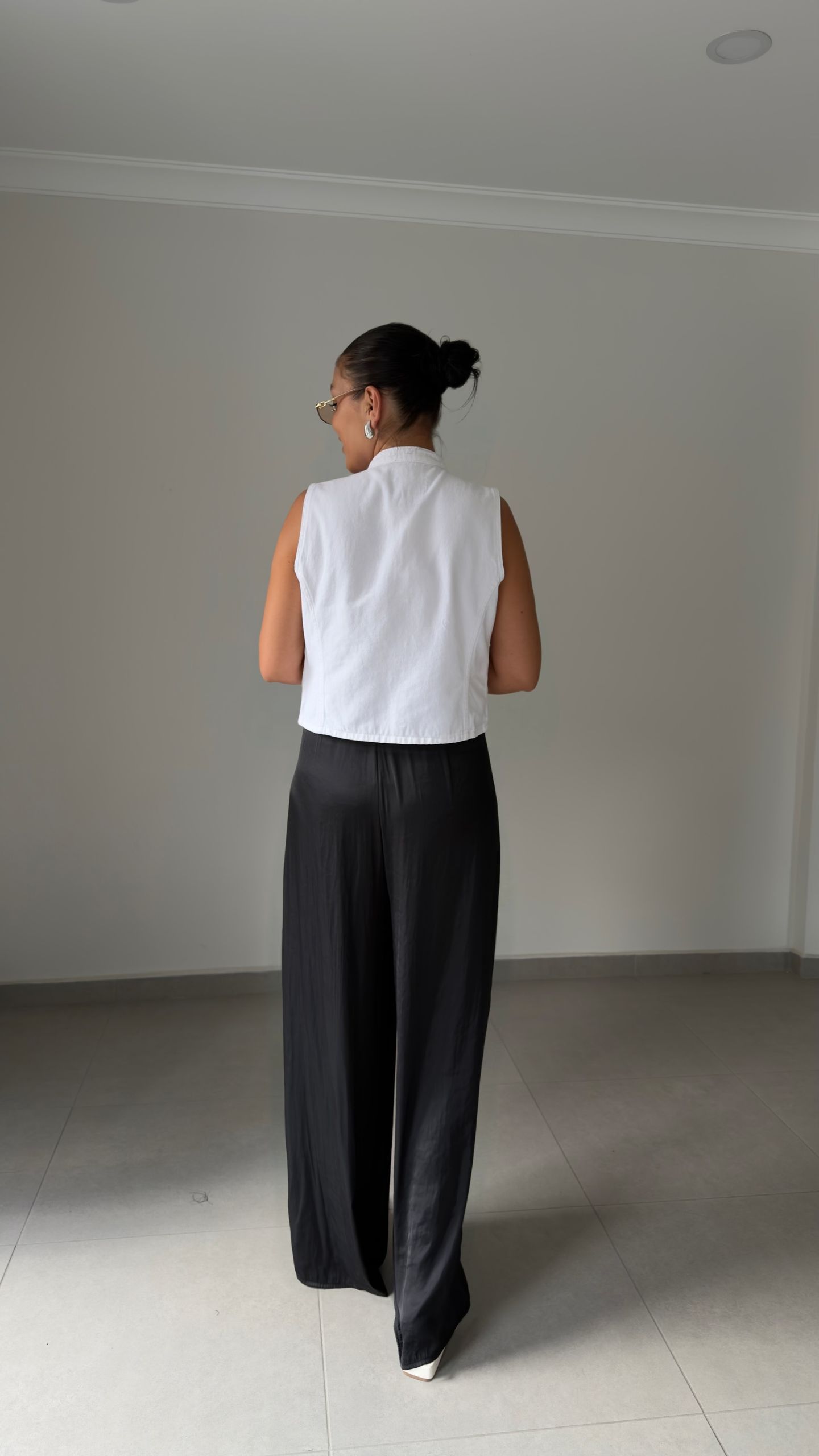 SATEN BEL LASTİK PANTOLON — görsel 3