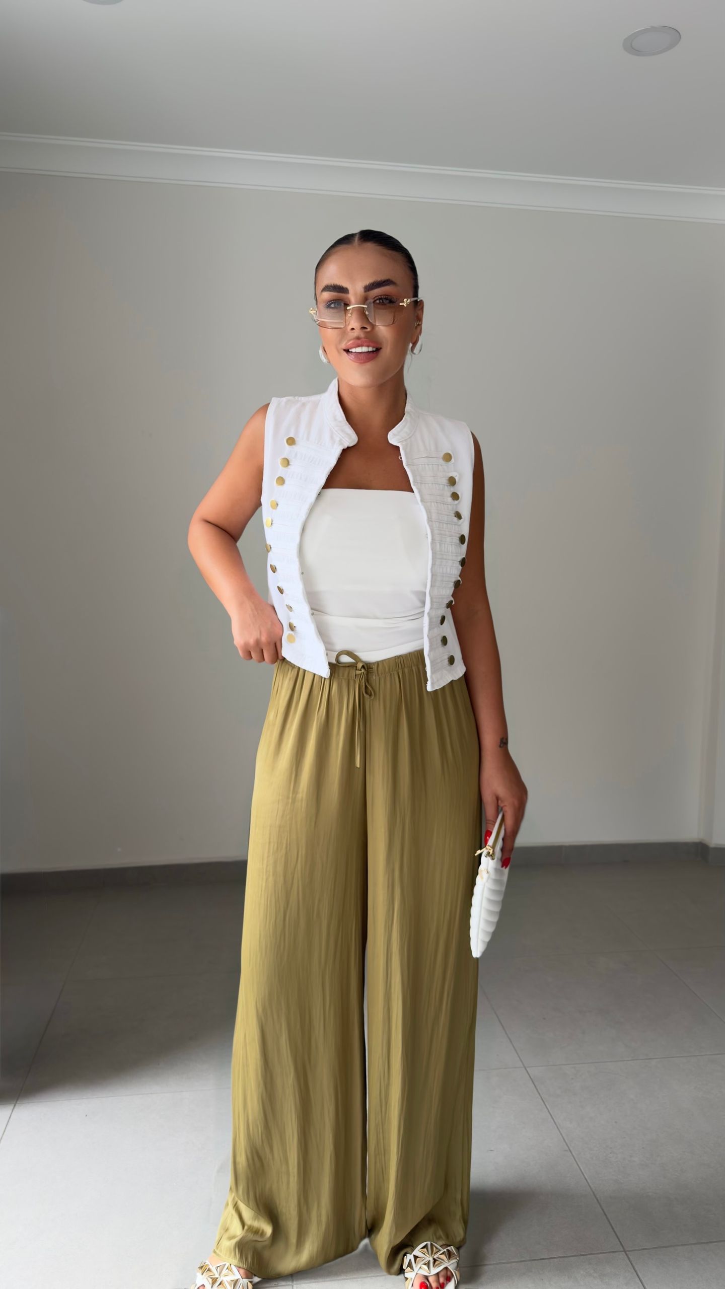 SATEN BEL LASTİK PANTOLON — görsel 16