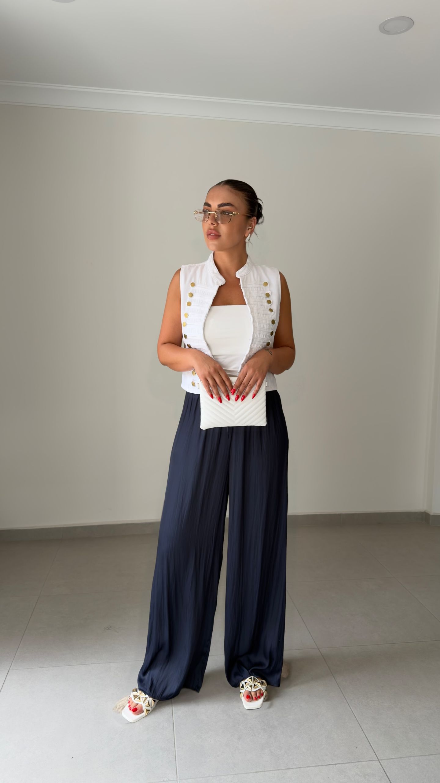 SATEN BEL LASTİK PANTOLON — görsel 12