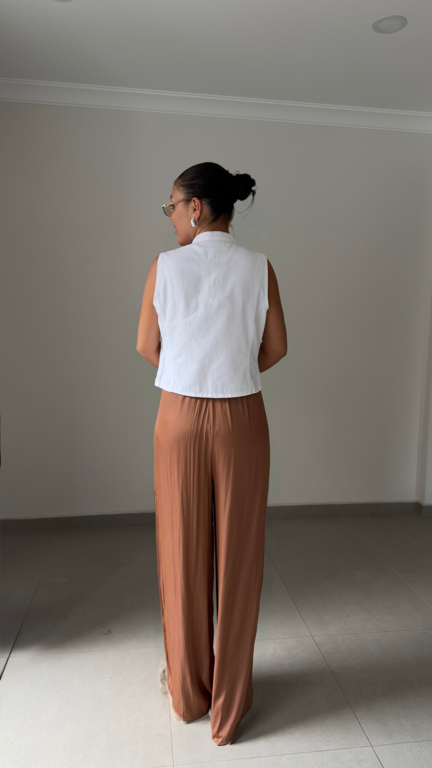SATEN BEL LASTİK PANTOLON — görsel 9