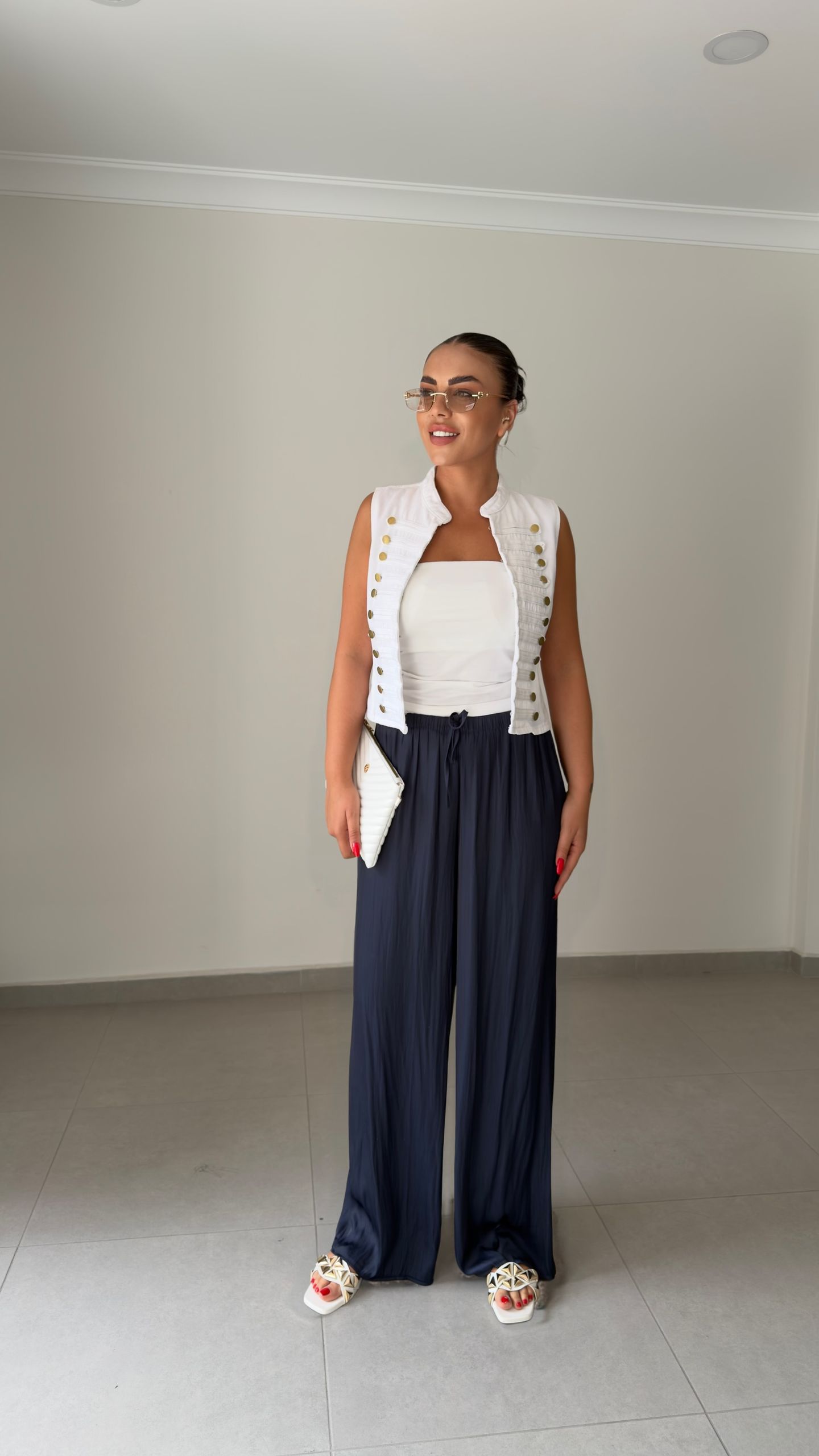 SATEN BEL LASTİK PANTOLON — görsel 15
