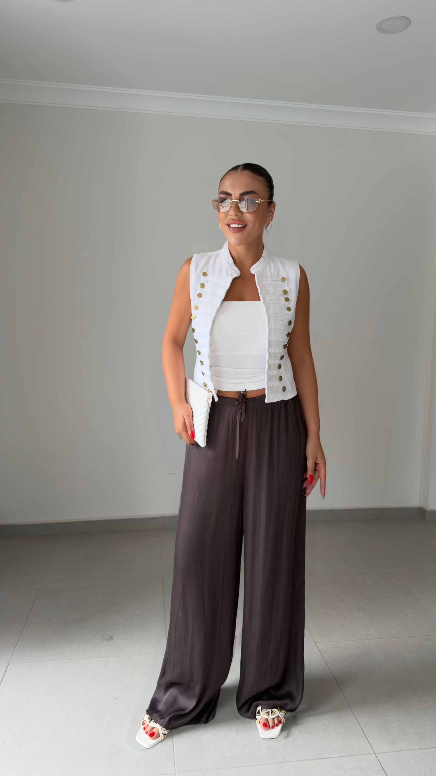 SATEN BEL LASTİK PANTOLON — görsel 5