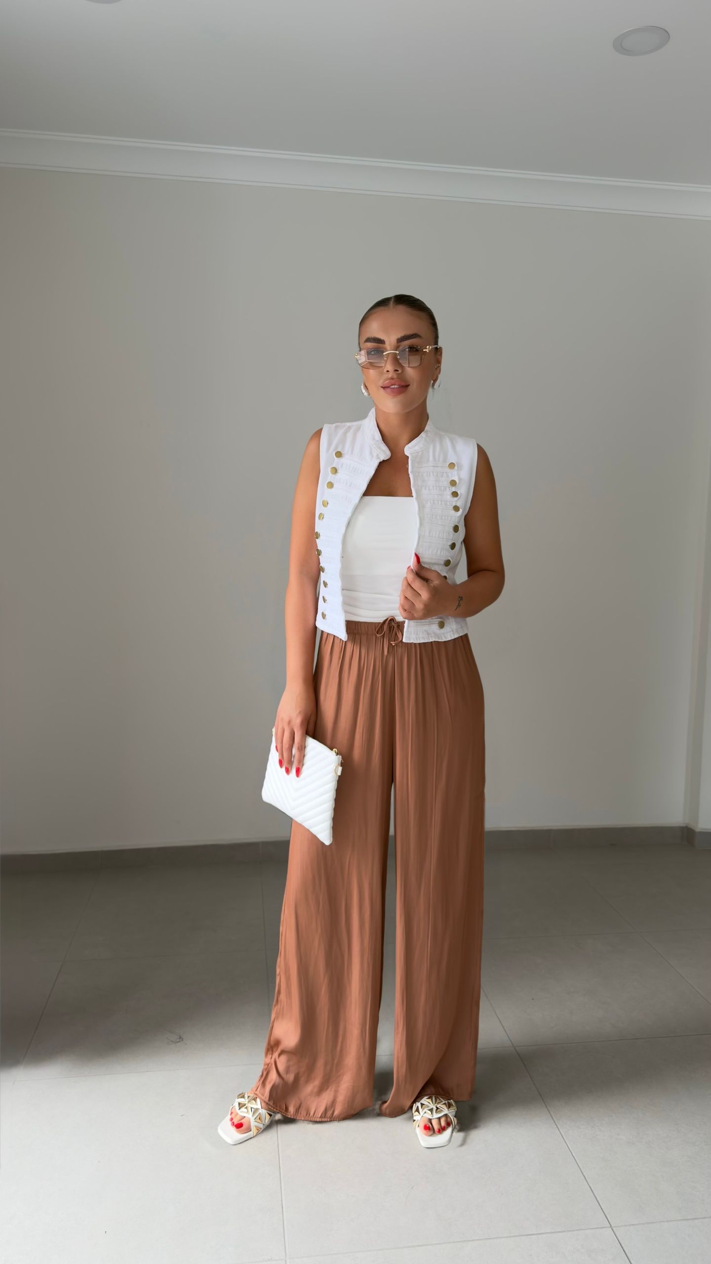 SATEN BEL LASTİK PANTOLON — görsel 8