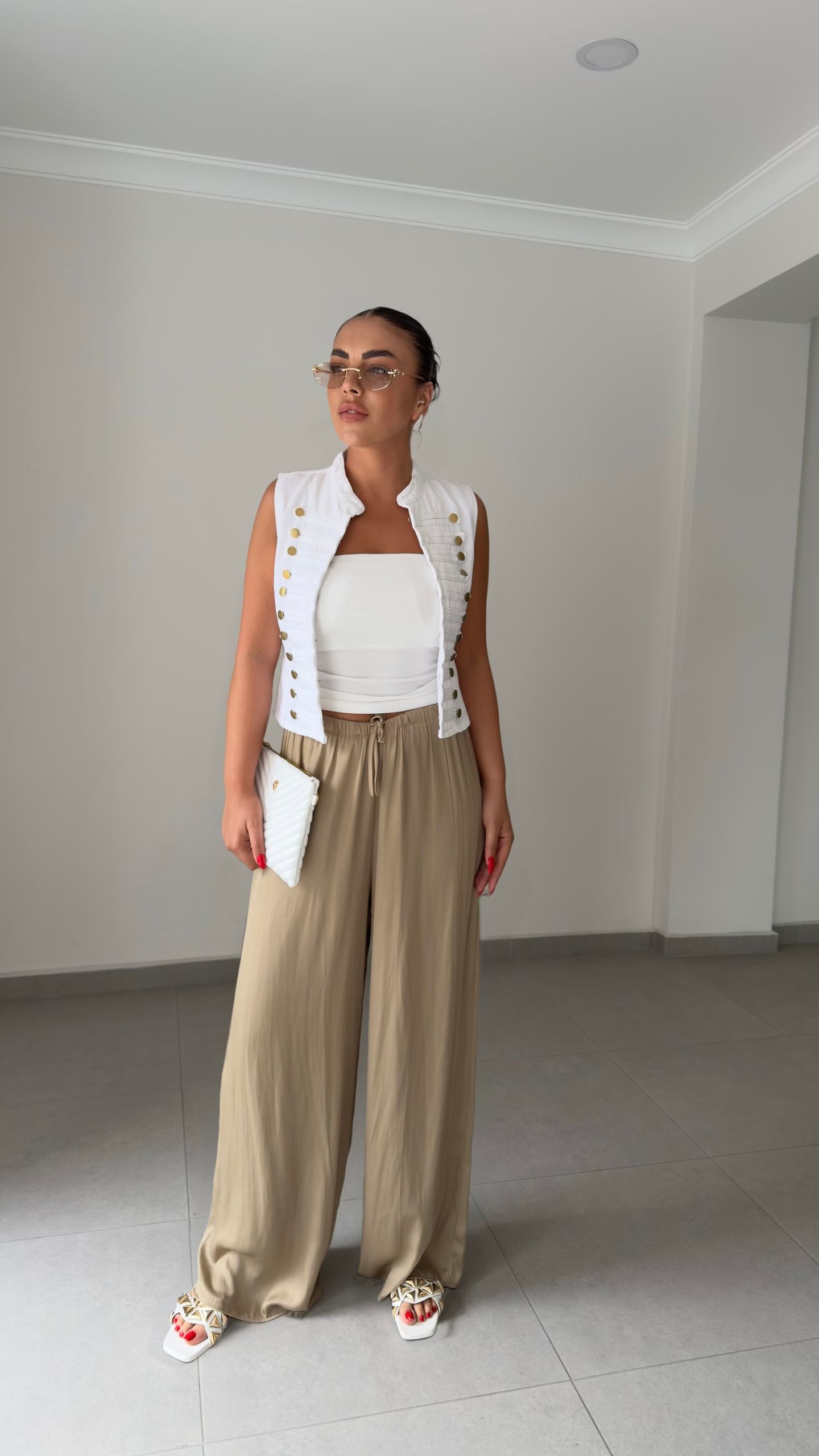 SATEN BEL LASTİK PANTOLON — görsel 19