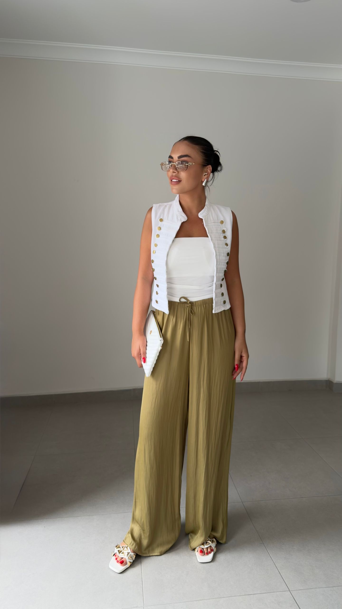 SATEN BEL LASTİK PANTOLON