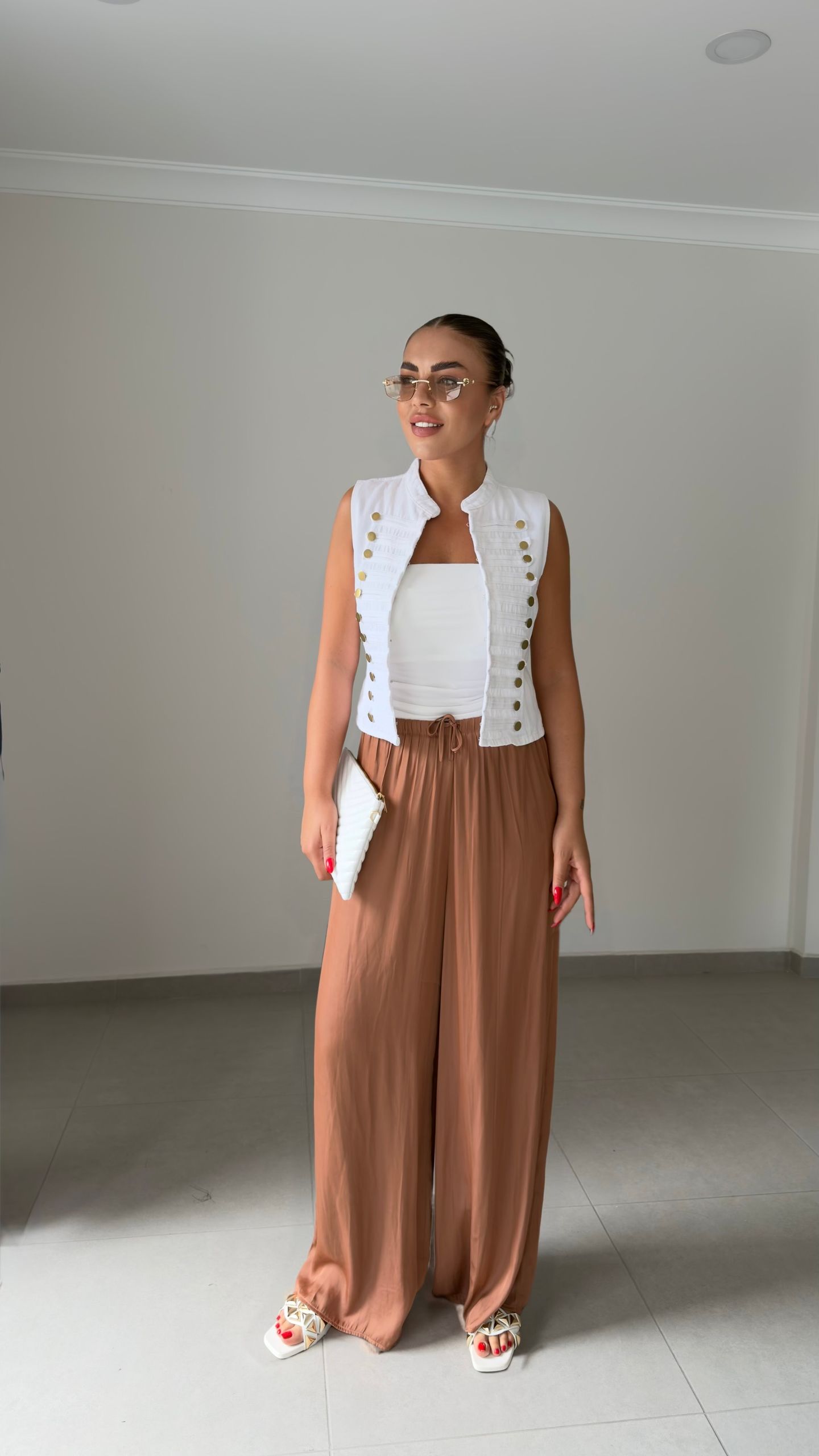 SATEN BEL LASTİK PANTOLON — görsel 11