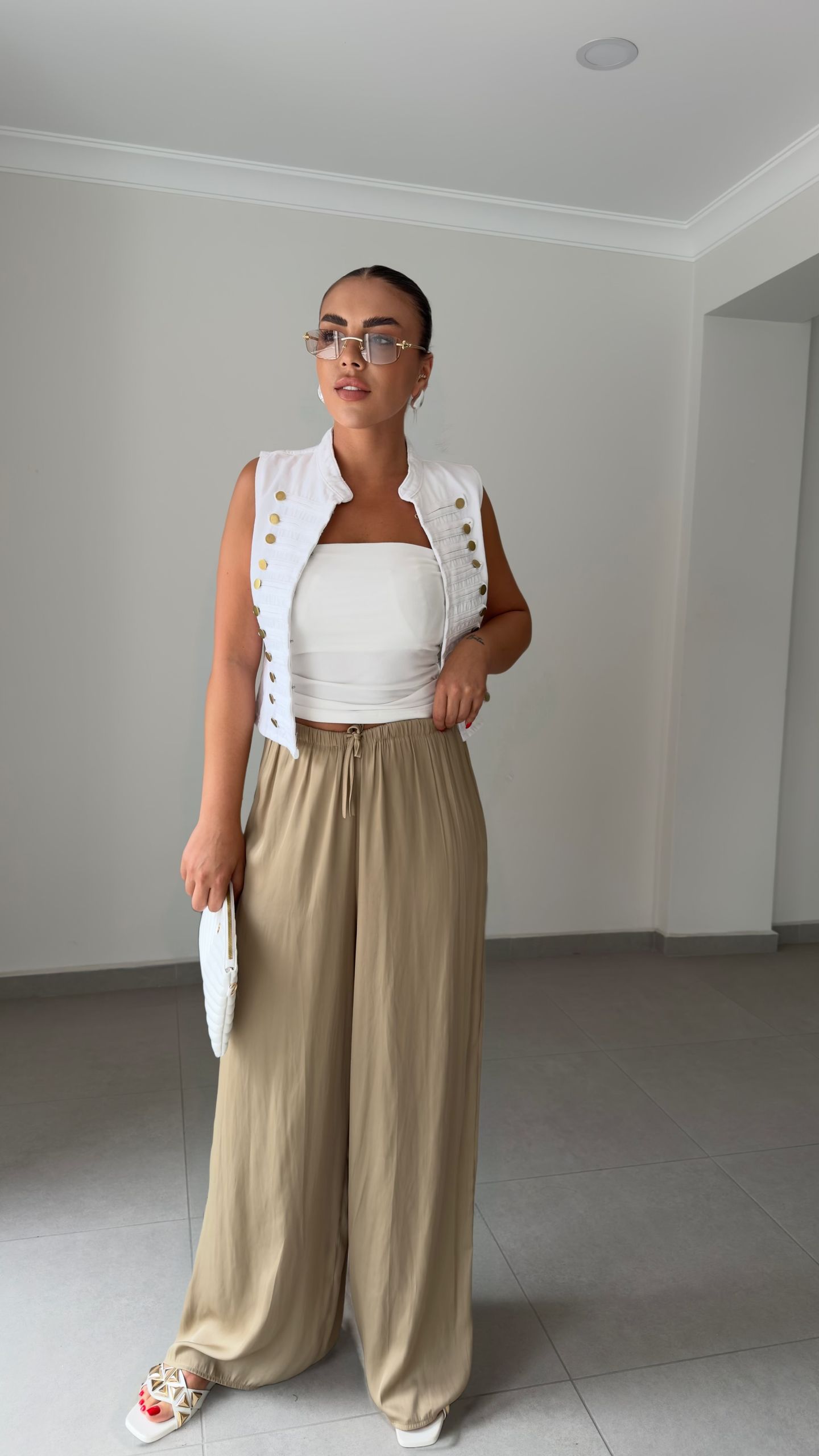 SATEN BEL LASTİK PANTOLON — görsel 20