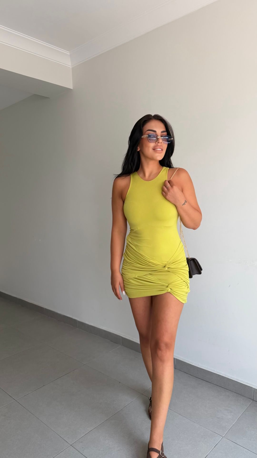 SANDY ÖNÜ DRAPELİ ELBİSE — görsel 7