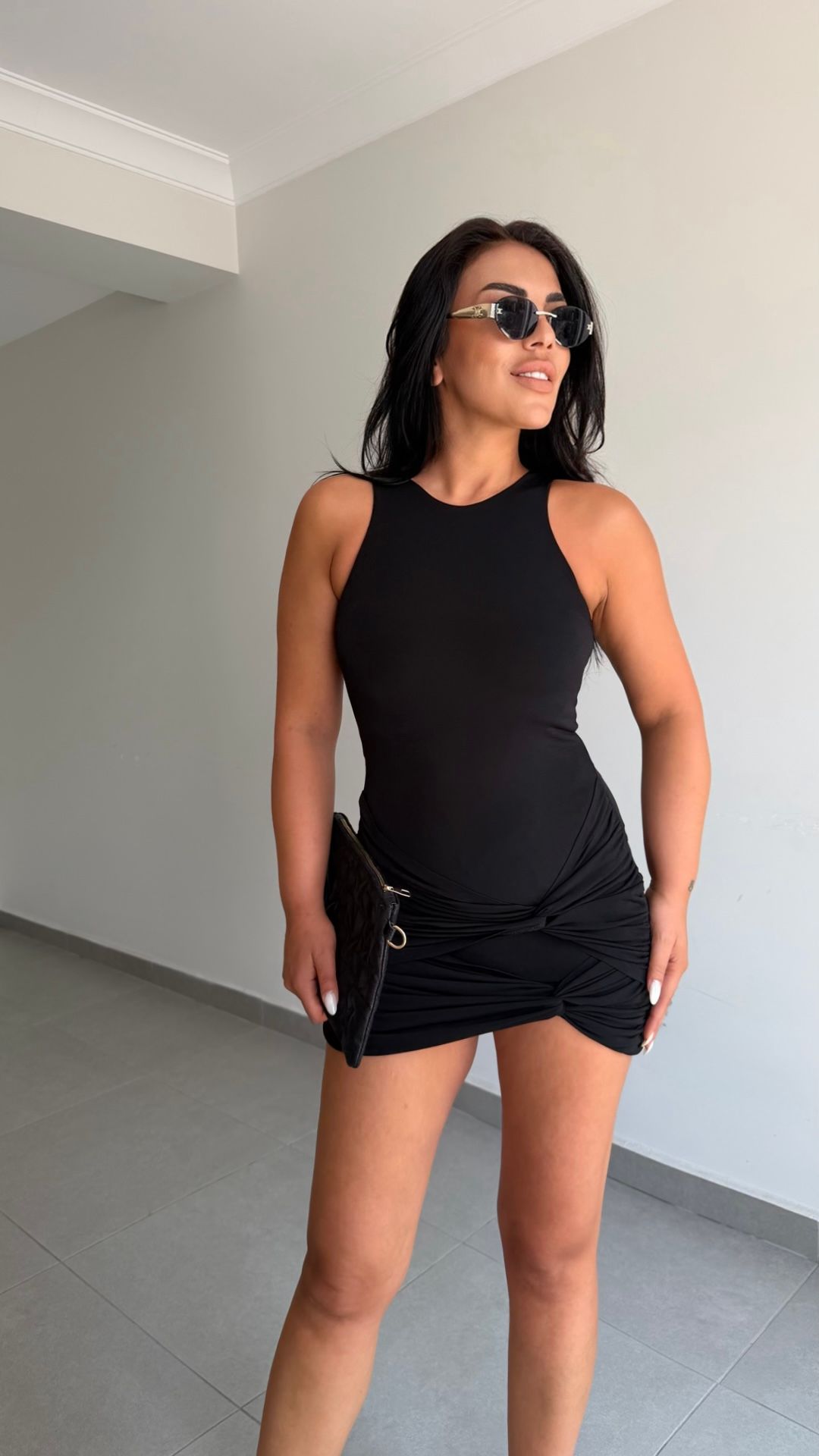 SANDY ÖNÜ DRAPELİ ELBİSE — görsel 4