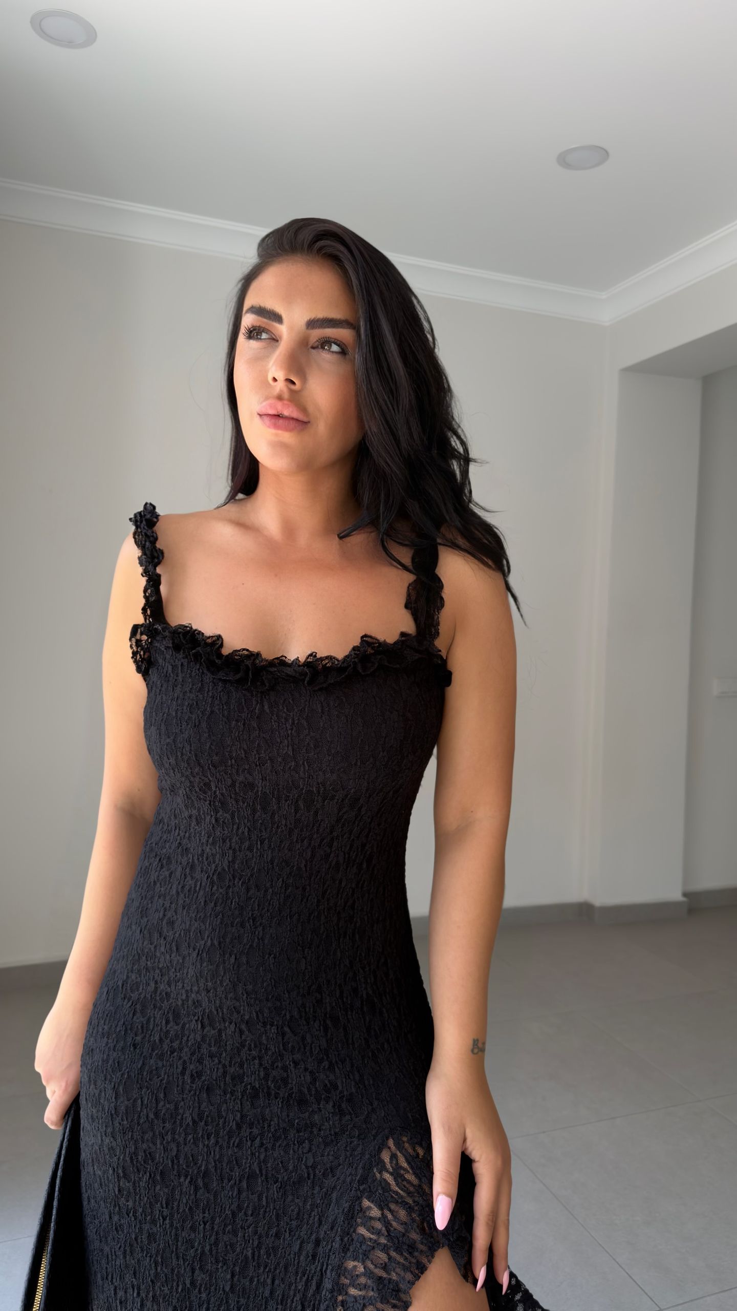 ASKILI FIRFIR DANTEL ELBİSE — görsel 6