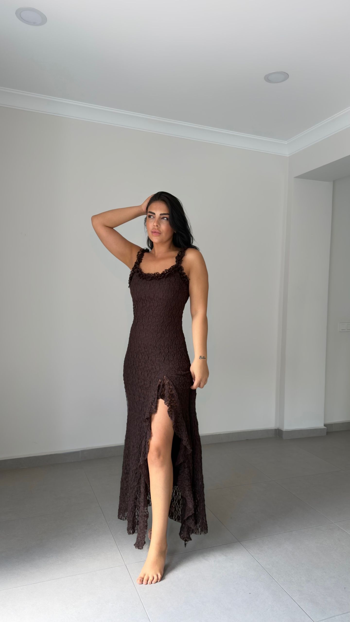 ASKILI FIRFIR DANTEL ELBİSE — görsel 4